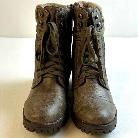 New Sugar Oraura Brown Lace Up Womens Combat Ankle Boots / Sz 7 - Picture 4 of 12